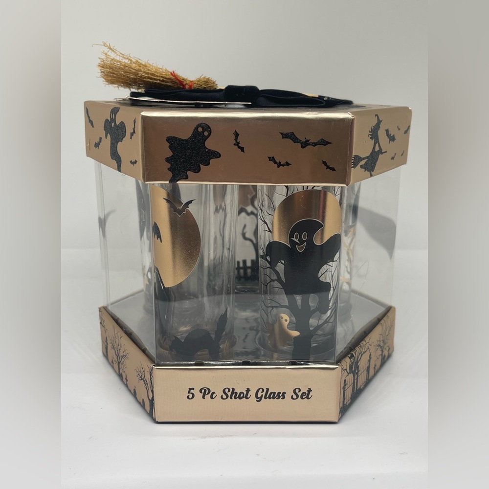 5 Piece Halloween Shot Glasses New